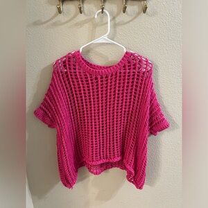 Hot Pink Knitted Coverup Top